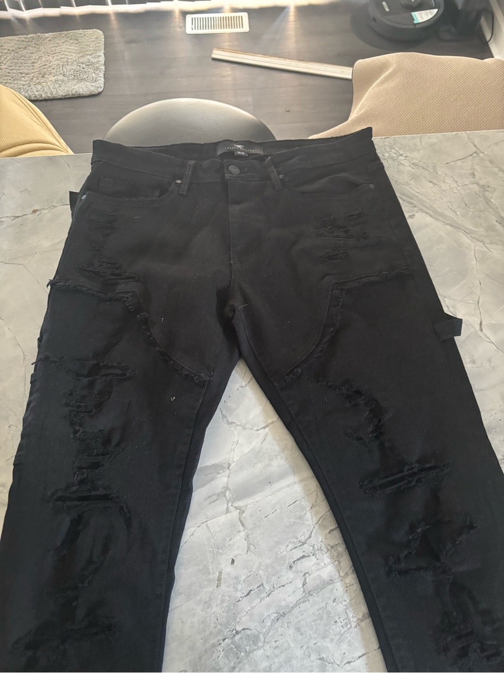 Legacy Edition Sean Super Stretch Distressed Black Jeans Size 34x34
